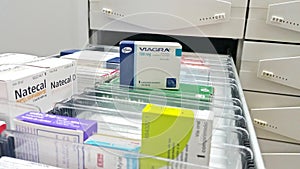 View of a box of Viagra