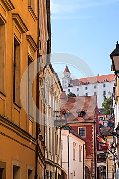 View of Bratislava castle from Bastova street