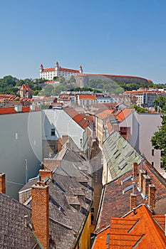 Pohled na Bratislavský hrad (založený v IX c.). Bratislava