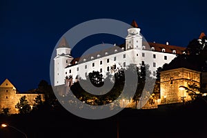 View of Bratislava Castle in night