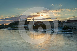 View on Bratislava castle and river Danube