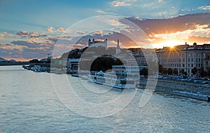 View on Bratislava castle and river Danube