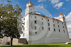 Pohled na Bratislavský hrad, Slovensko.