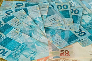 View of the Brazilian money / reais.
