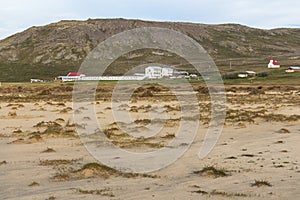 View on Breidavik from beach, westfjords of iceland photo