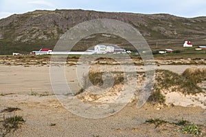 View on Breidavik from beach, westfjords of iceland photo