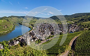 View of Bremm at the Mosel with Moselschleife