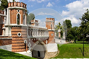 View of the brick bridge across the road