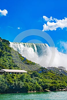 View on the Bridal Veil Falls of the Niagara Falls and Crows Nest. Niagara Falls, New York, USA High quality photo