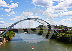 View of bridge Cumberland river Nashville Tennessee