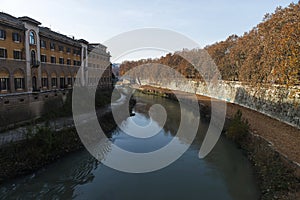 View from the bridge of Fabricius in Rome