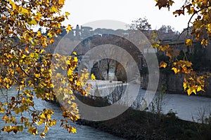 View from the bridge of Fabricius in Rome