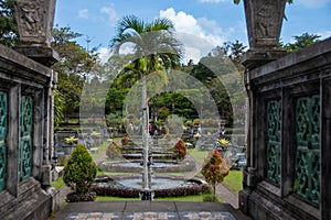 The view from a bridge on the grounds of the \