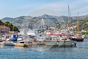 View of the bridge and Harbor in Dubrovnik Croatia