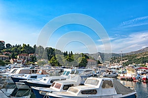 View of the bridge and Harbor in Dubrovnik Croatia