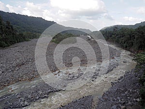 View from the bridge on the mountain river, Santa Elena. Costa Rica