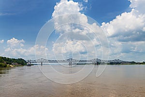 View of the bridge over the Mississippi River near the city of Natchez, Mississippi, USA;