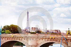 View on the bridge Pont des Invalides Paris France