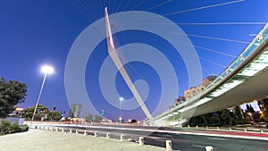 View of the bridge by Santiago Calatrava timelapse hyperlapse at the entrance to Jerusalem photo