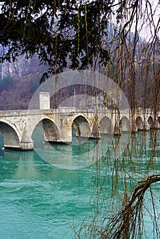 View of the bridge in Visegrad.