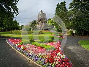 View of Bridgnorth castle ruins, long exposure, Shropshire, UK.