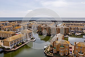 View of Brighton marina from above photo