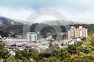 View of Brinchang town, Cameron Highlands on a serene morning