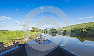 View of a British canal in rural setting