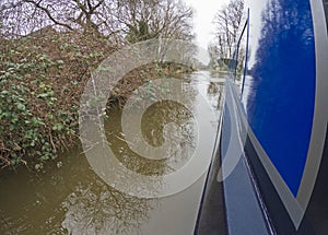 View of a British canal in rural setting