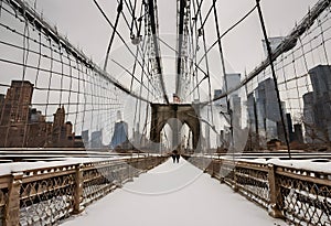 A view of the Brooklyn Bridge in New York