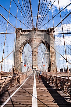 View of the Brooklyn Bridge, NYC, USA photo