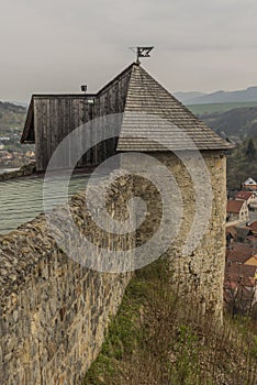 View from Brumov castle in spring cloudy day in Moravia