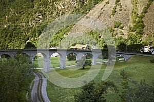 View of Brusio spiral viaduct