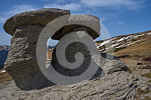 A view of Bucegi mountains in Bucegi natural park