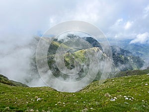 the view of Bucegi mountains during summer
