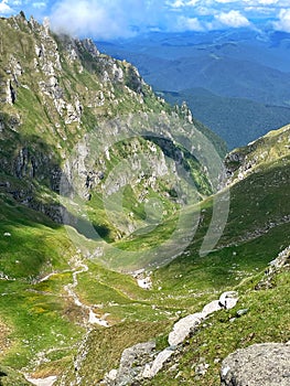 the view of Bucegi mountains during summer