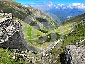 the view of Bucegi mountains during summer