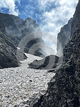 the view of Bucegi mountains during summer
