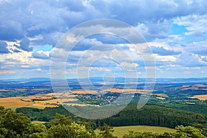 View of Buchlov Castle over The White Carpathians, Czech Republic