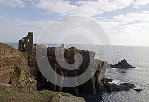 On the Northwest Coast of Scotland. Buchollie Castle, Caithness, Scotland, UK. photo