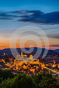 View of Budapest in Hungary at night