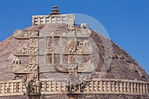 A view of the buddhism temple in Sanchi / India