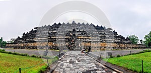 View of the Buddhist temple in Borobudur, Indonesia