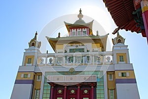 View of the Buddhist temple Golden Abode of Buddha Shakyamuni