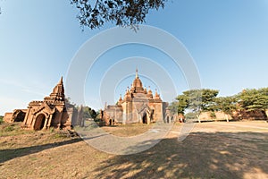 A view of buddhist temples in Bagan, Myanmar.