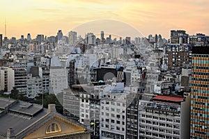 View of Buenos Aires, Argentina at sunset
