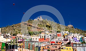 Bufa Hill with cable car in Zacatecas, Mexico photo