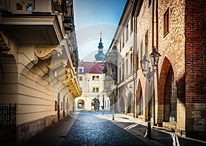 View on building of Charles University in Prague.