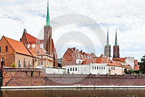 View of building of Collegiate Church in Wroclaw