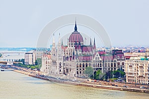 View of a building of the Hungarian parliament,